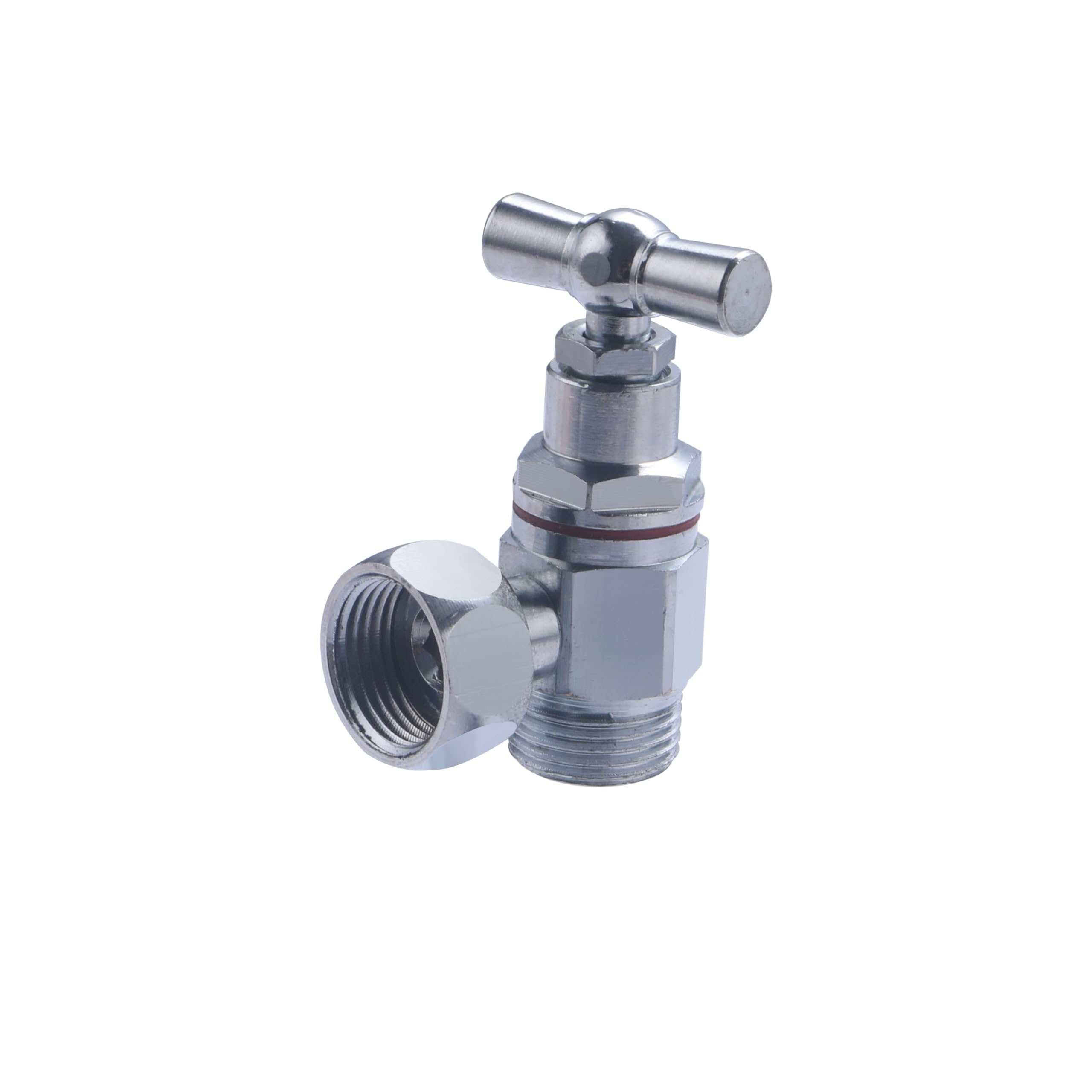 Robinet WC Equerre Laiton Nickelé Mâle Femelle Ecrou Tournant 12x17 (3/​8) NOYON & THIEBAULT