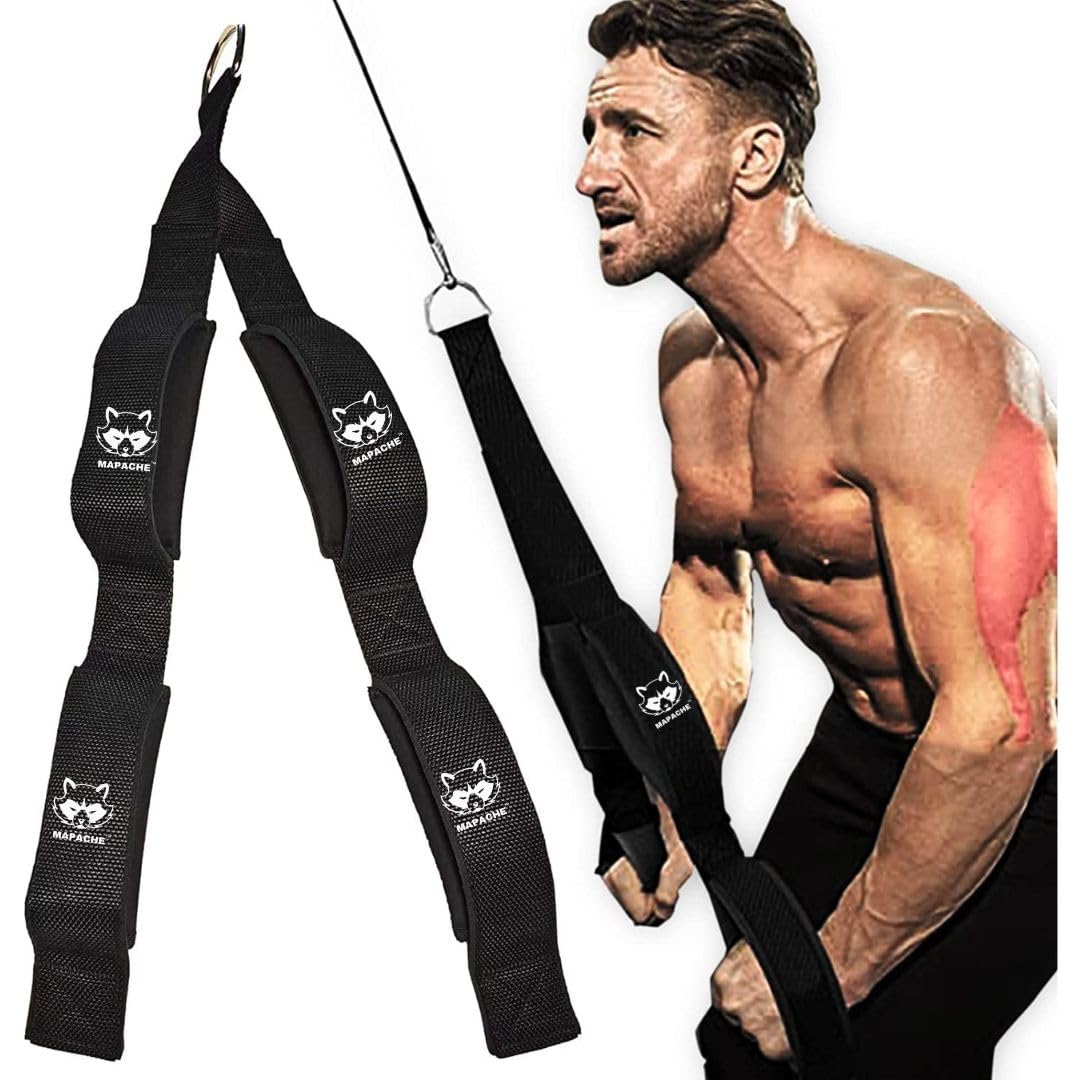 Mapache Tricep Rope Cable Attachment Pull Down Rope Long Tricep Fitness Rope with 2 Sets of Handles Heavy Duty Press Down Gym Rope Cable Machine Attachment for Push Downs, Crunches, Facepulls (B0CFK17Y3F) Amazon Price History, Amazon Price Tracker