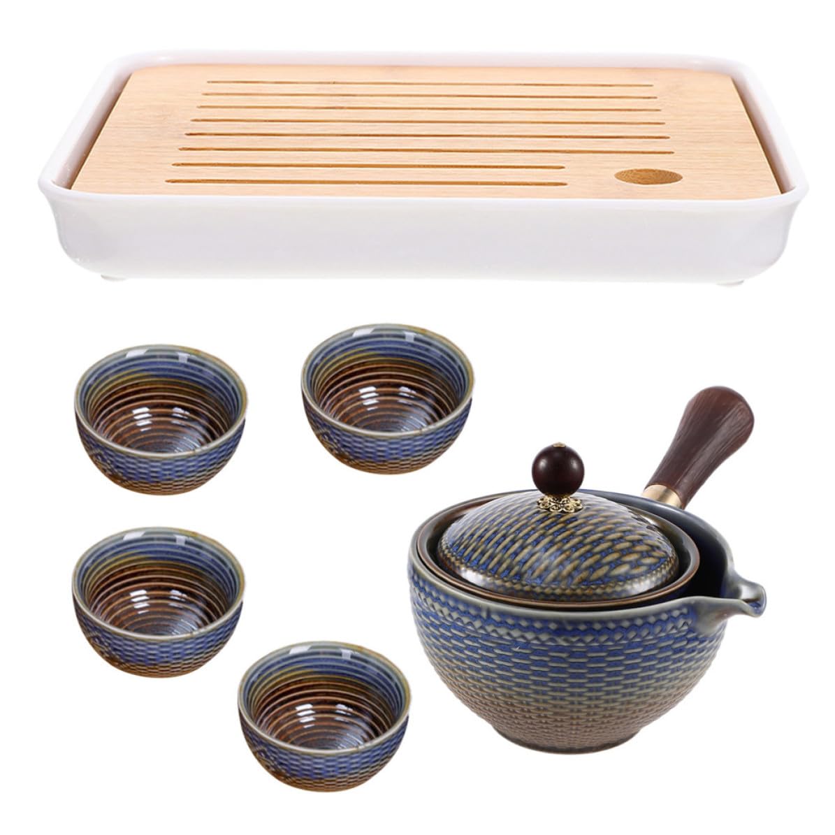 Juego de Té Obsequio Especial Tetera Giratoria y Portátil de Cerámica para Tazas Elegantes Aficionados del Té en Casa