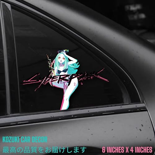 Miniatura 2 de KOZUKI Cyberpunk - Calcomanía de vinilo reflectante impermeable para automóvil, color azul, amarillo, decoración de auto para juegos
