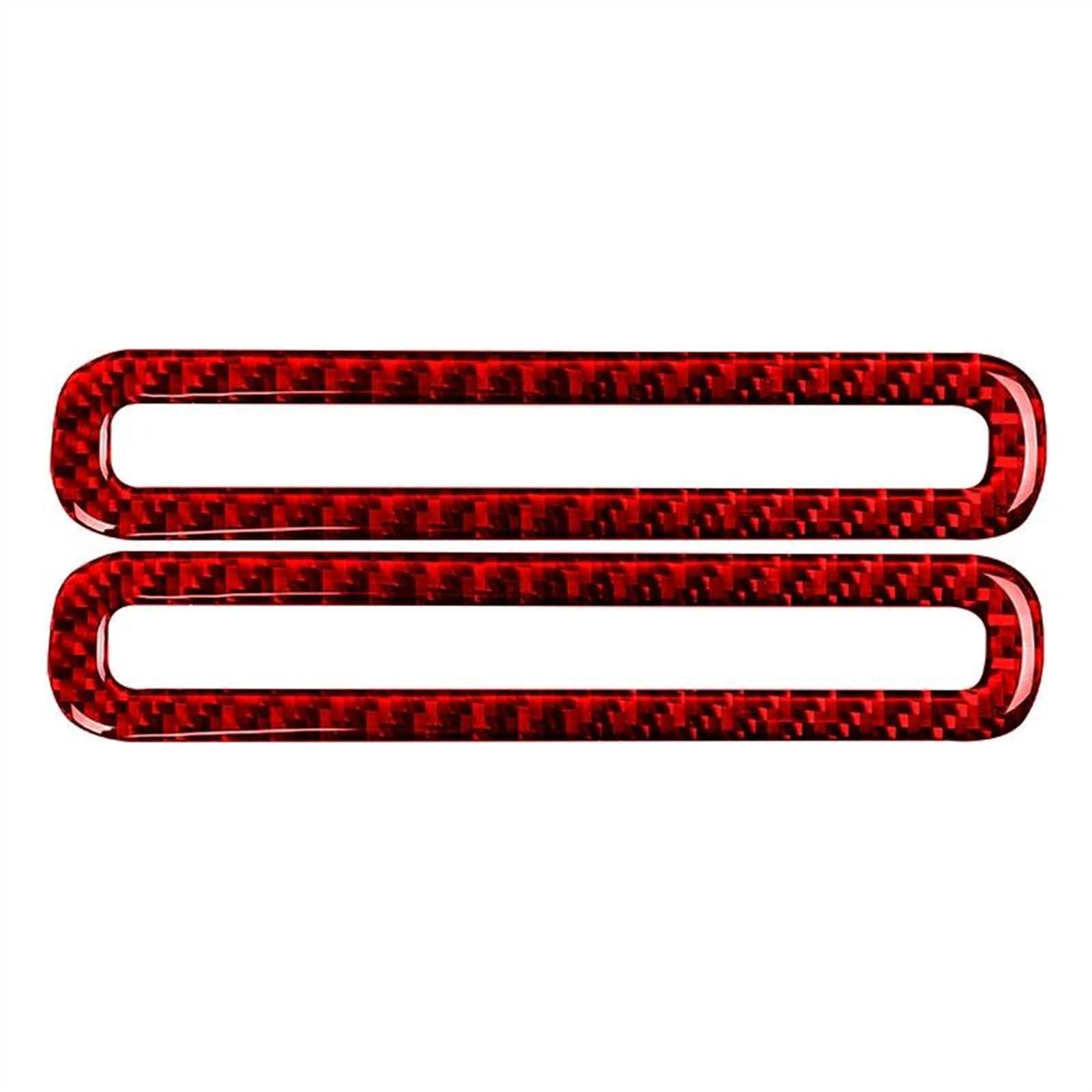 Auto Interior Side Door Defogger Air Vent Outlet Frame Cover for Ford for Mustang GT 2015-2021 Anti-dust(Rosso)