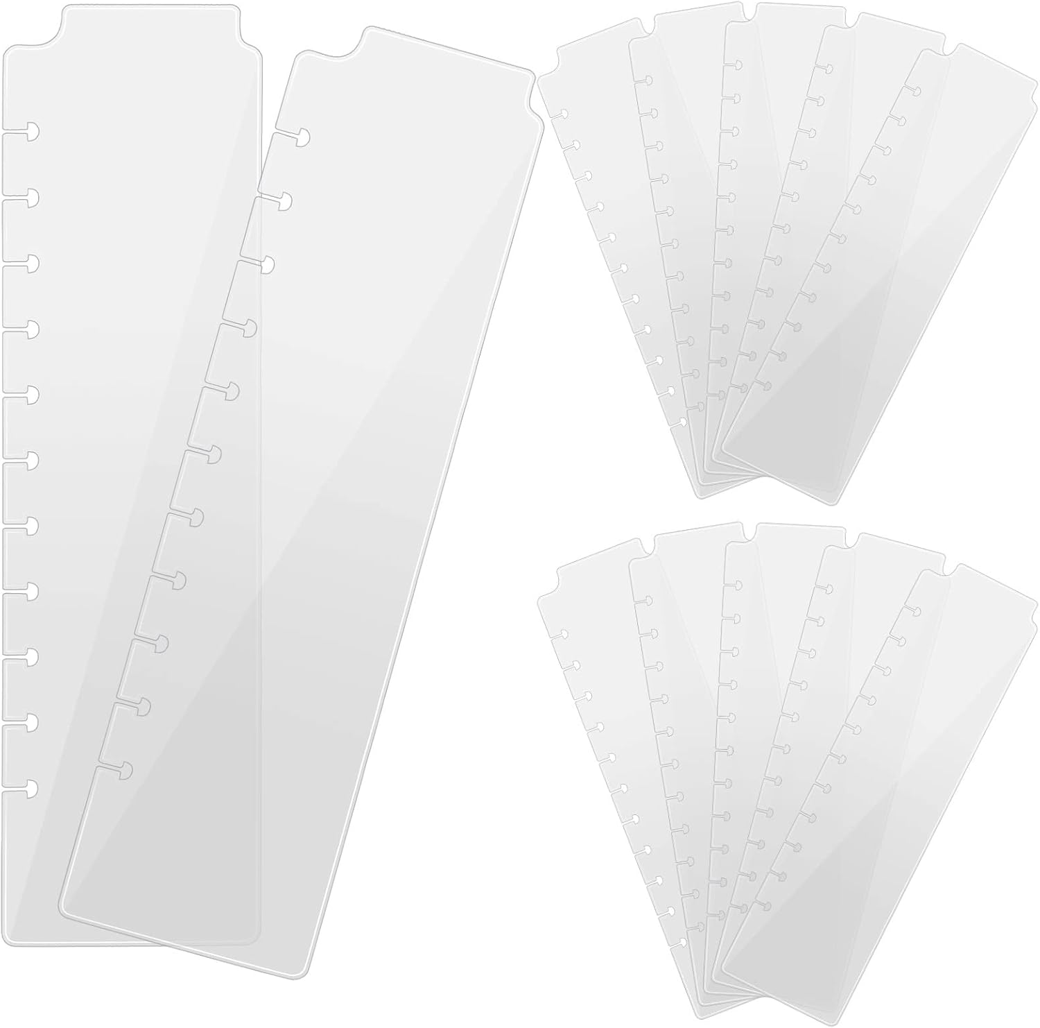Lincia 12 Pieces Snap in Plastic Bookmark Semi Transparent