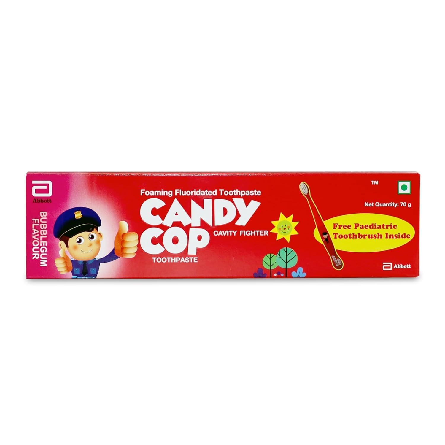 Buy Candy Cop Foaming Fluoridated Toothpaste Bubblegum with Paediatric