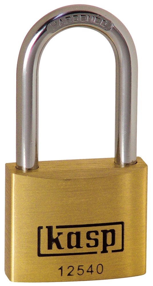 Kasp 125 Premium Brass Padlock - 40x40 Millimeters - Long Shackle - KA25405 - Keyed Alike