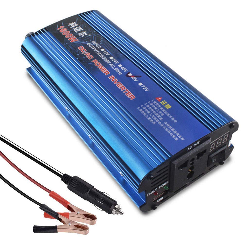 Convertisseur de Tension DC 12v / 24v / 36v / 48v / 60v / 72v vers AC 220v / 230v, onduleur à Onde sinusoïdale modifiée 1200w 1600w 2200w, convertisseur avec Connexion USB