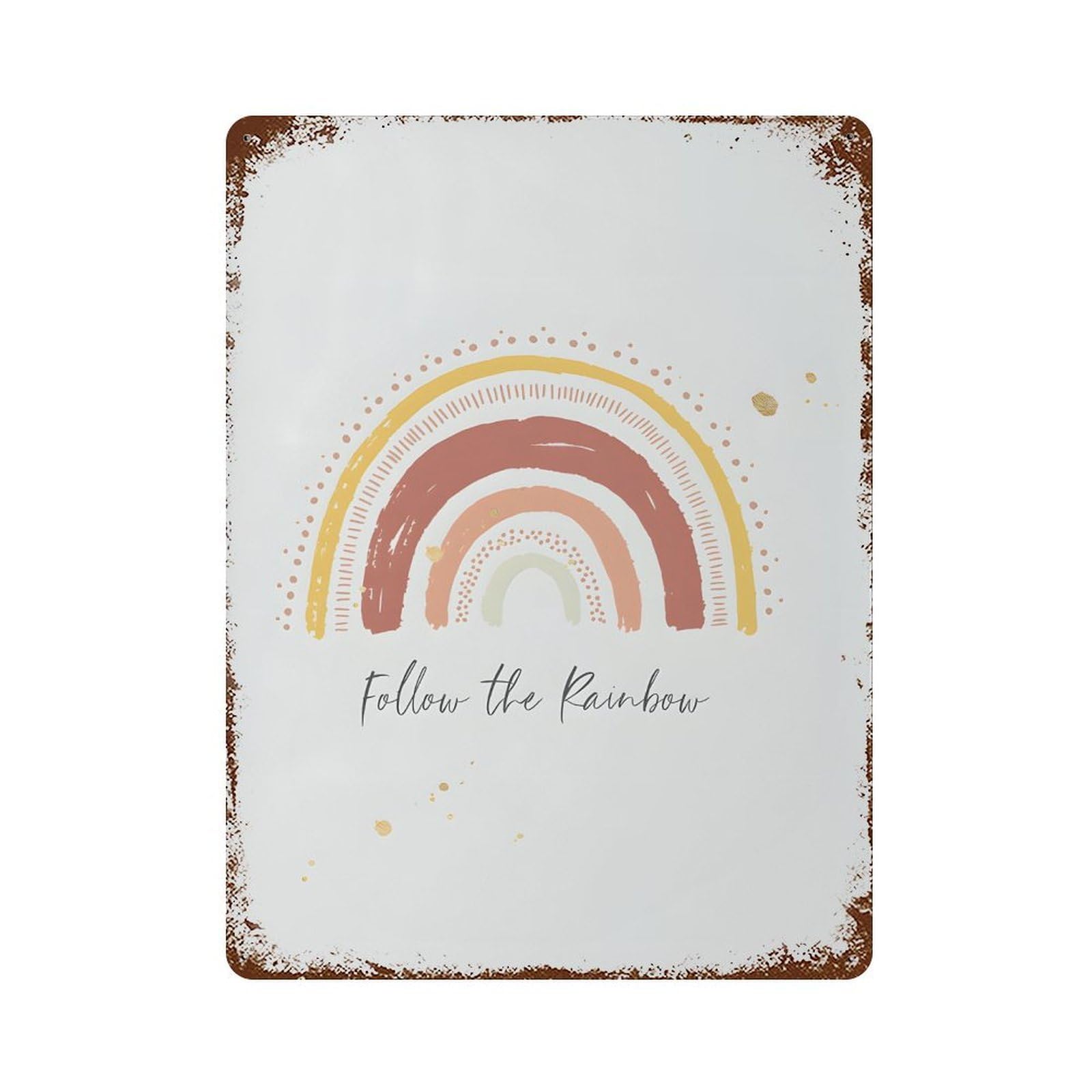 xiaoxiaoshen Follow The Rainbow Nursery Wall Decor Art Metal Tin Poster Modern Home Decor Art Home Bar Shop Decorations Vintage Sign 40x30cm
