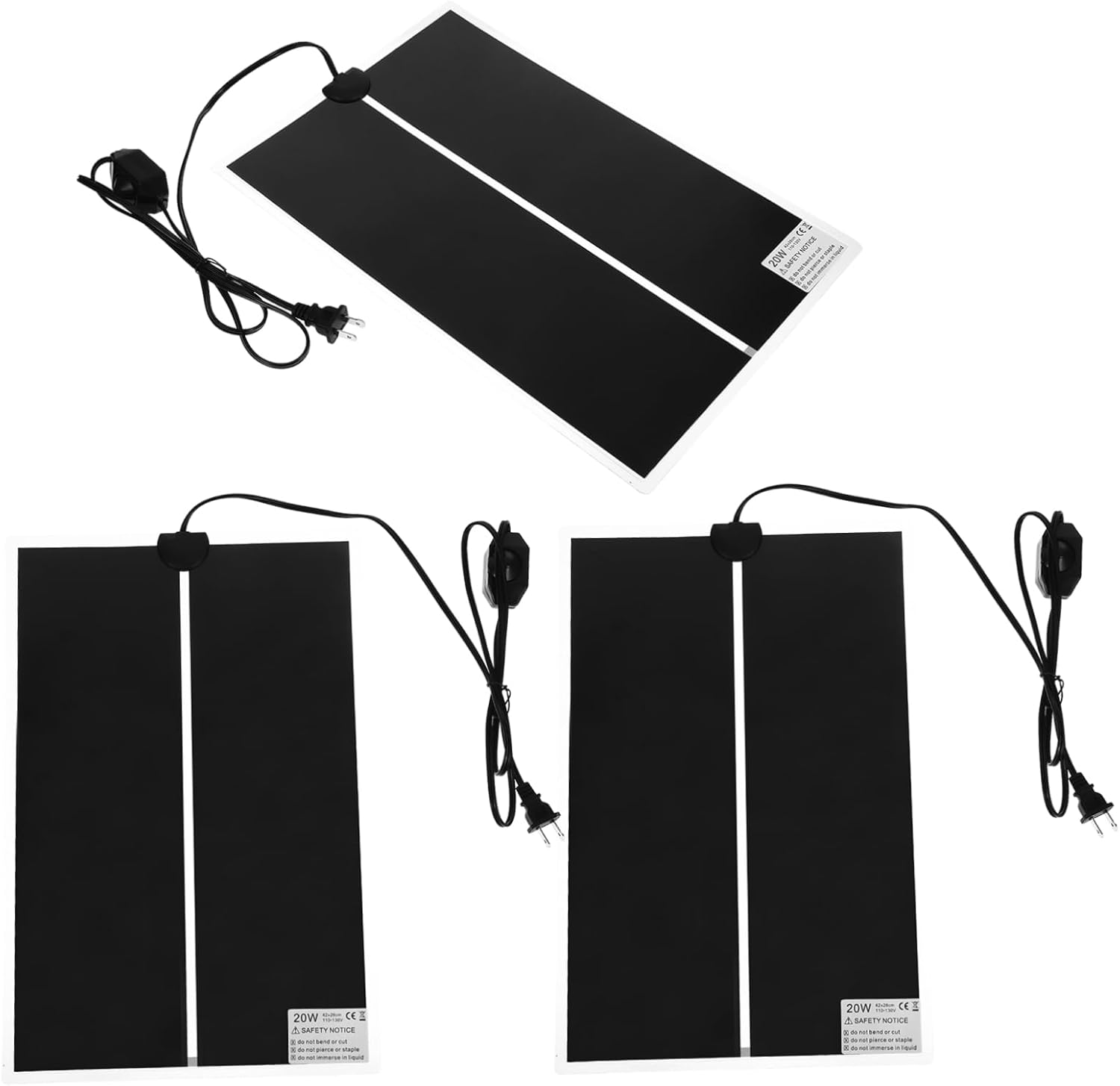 3pcs Reptile Heat Mat with Thermostat Under Tank Heater for Snakes and Lizards Temperature Control for Terrarium Heating