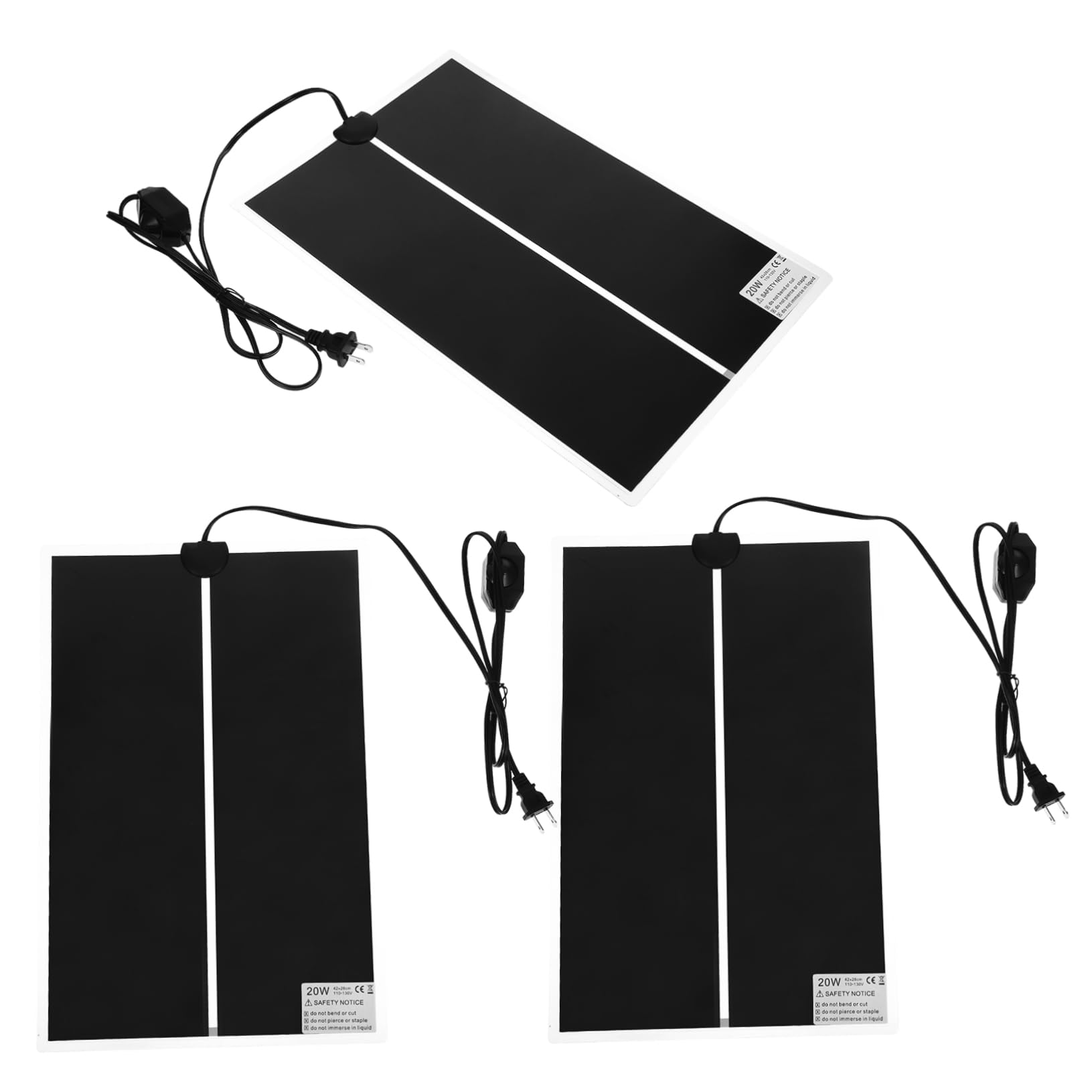 COLLBATH Reptile Heat Mat Kit 20w Lizard Snake Tank Heating Mats Thermostat Safe Efficient for Glass Containers 110v