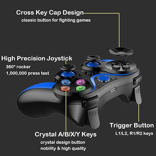 Miniatura 2 de Controlador móvil para iOS iPhone y teléfono Android Samsung Galaxy joystick inalámbrico con soporte para teléfono para juegos MFi juegos en la nube