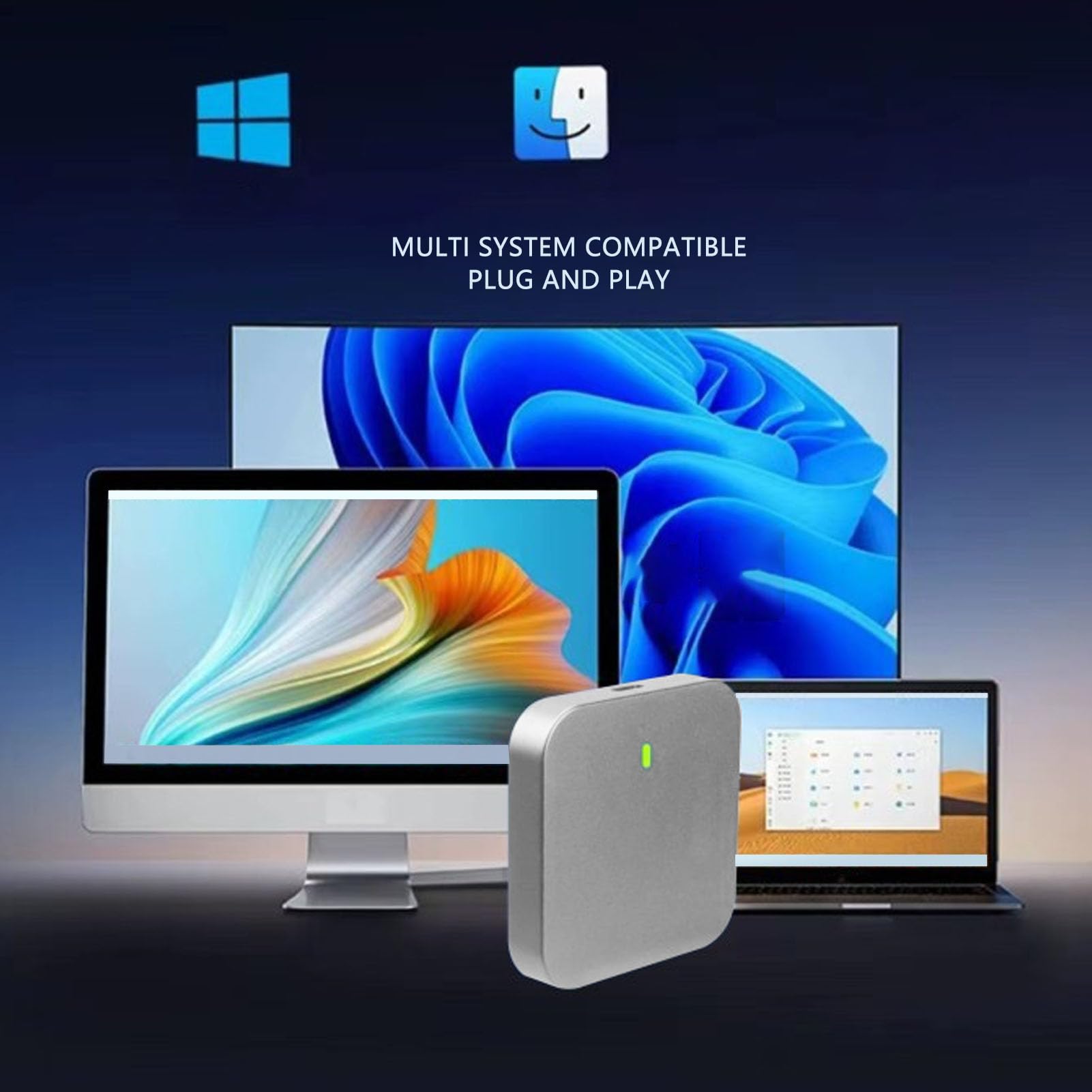 Wisoqu Magnetic Portable SSD for Phone M.2 Nvme 2230 Solid State Drive Type C USB3.2 Gen2 External Hard Drive with Type C Short Cable (128GB)