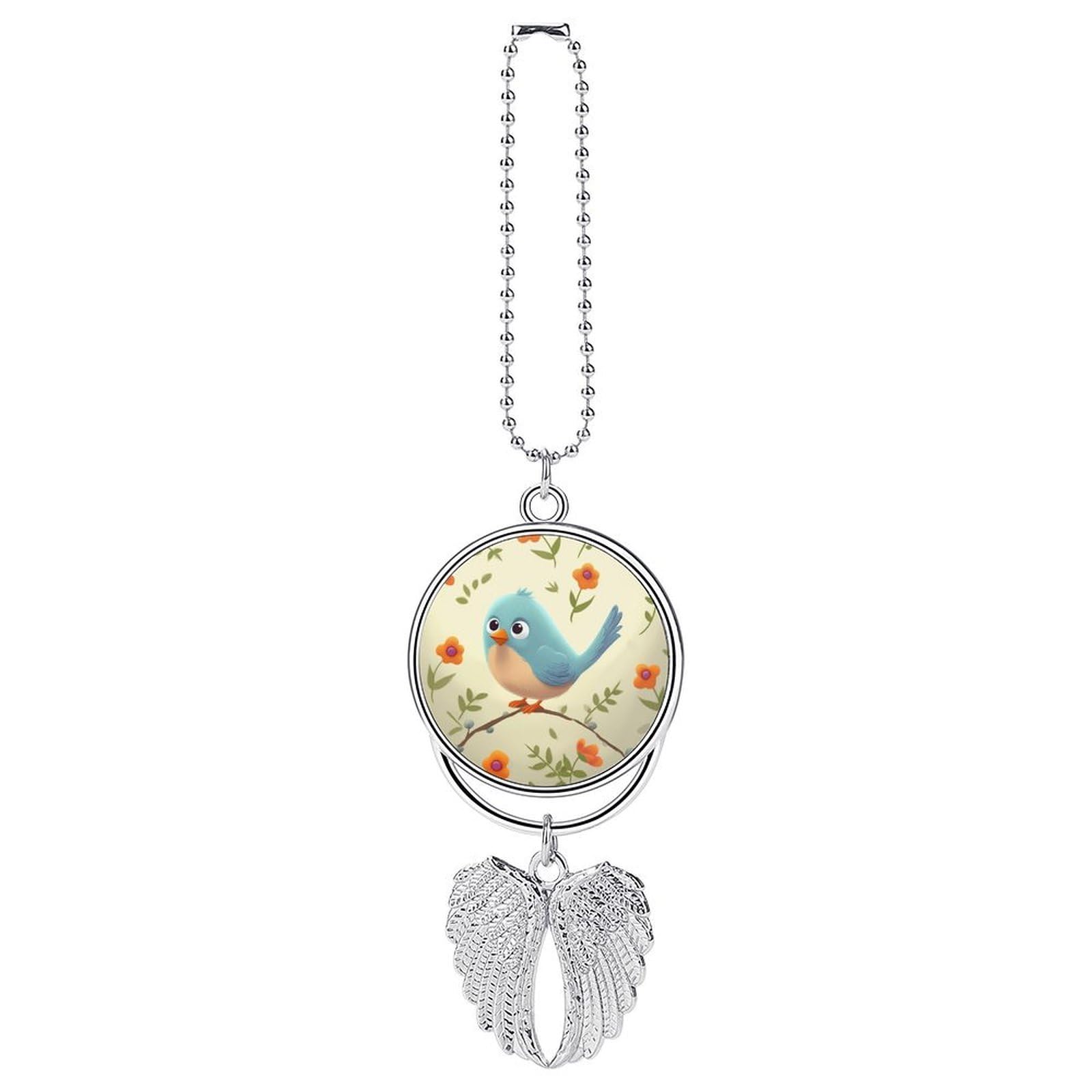 Cute Bird Car Charm Alloy Car Rear View Mirrors Hanging Ornaments Stylish Car Pendant Funny Auto Hanging Accessories Car Hanging Ornaments Gift for Women Men