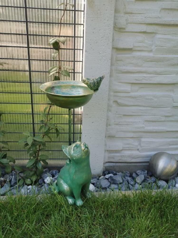 JOKA Luna24 Bebedero para pájaros antiguo para gatos y pájaros, bebedero de abejas, baño para pájaros, comedero/comedero para pájaros y ardillas, decoración de jardín, fiesta de invierno.