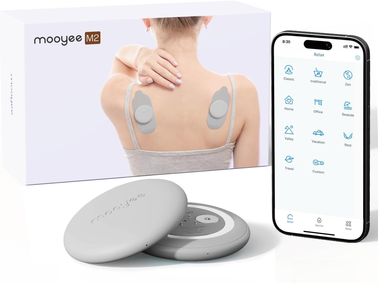 Wireless TENS Unit Muscle Stimulator for Pain Relief Therapy – 18 Modes App Control TENS EMS Massager for Back, Neck, Shoulder, Leg & Arm Recovery and Muscle Soreness Relief