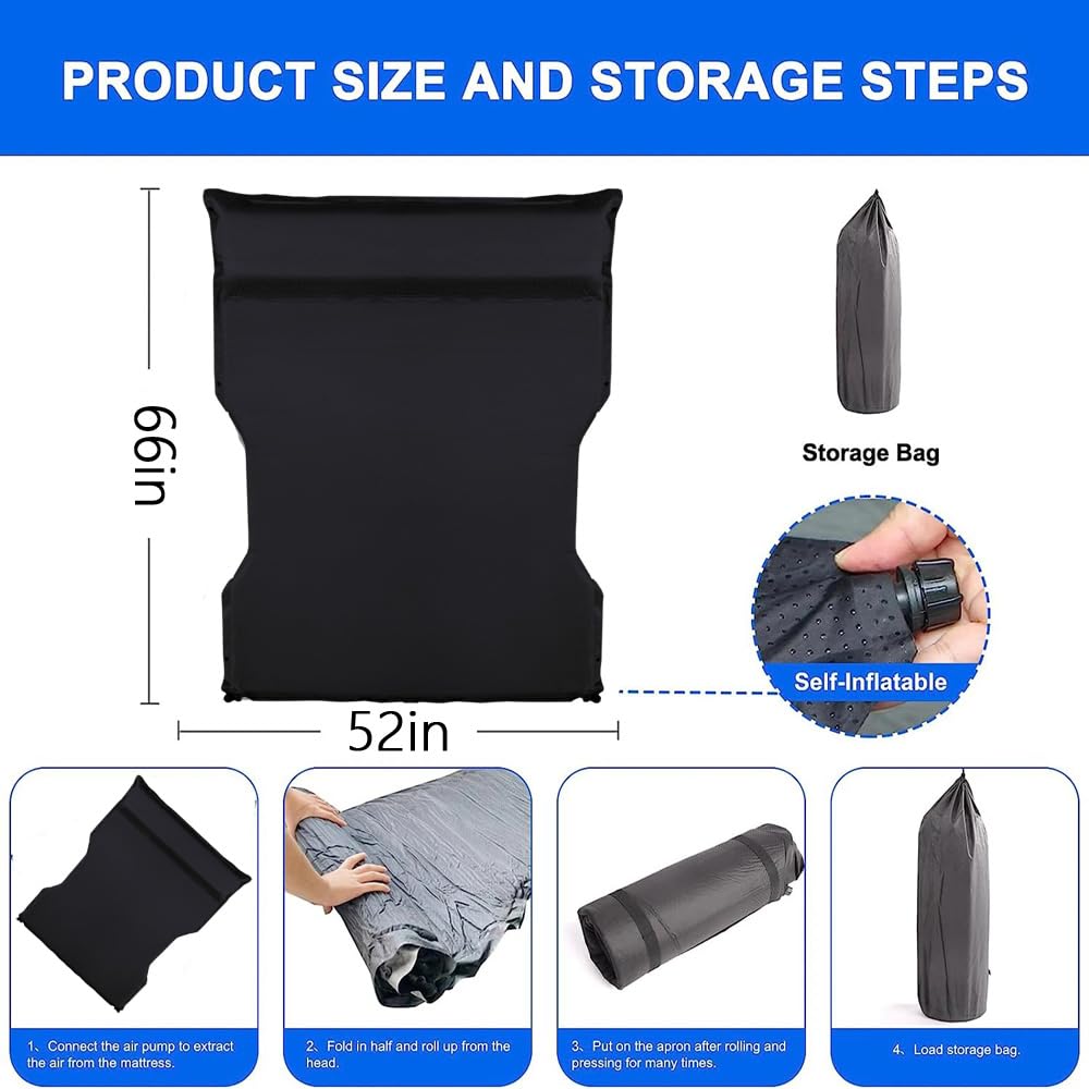 axGear Camping Travel Mattress Self Inflating Air Bed for Tesla Model 3 / Y Memory Foam