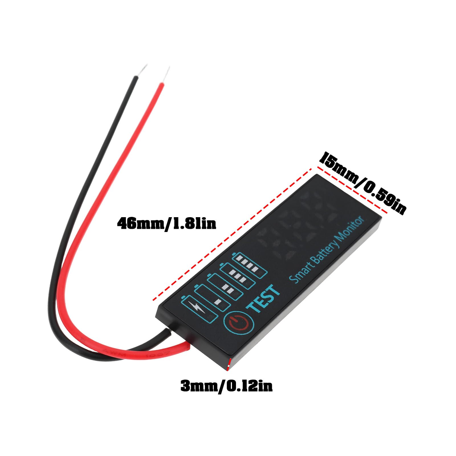 Panneau de Contrôle de Tension LED Vert 2 Indicateurs de Niveau de Batterie Au Lithium 7-55 V CC