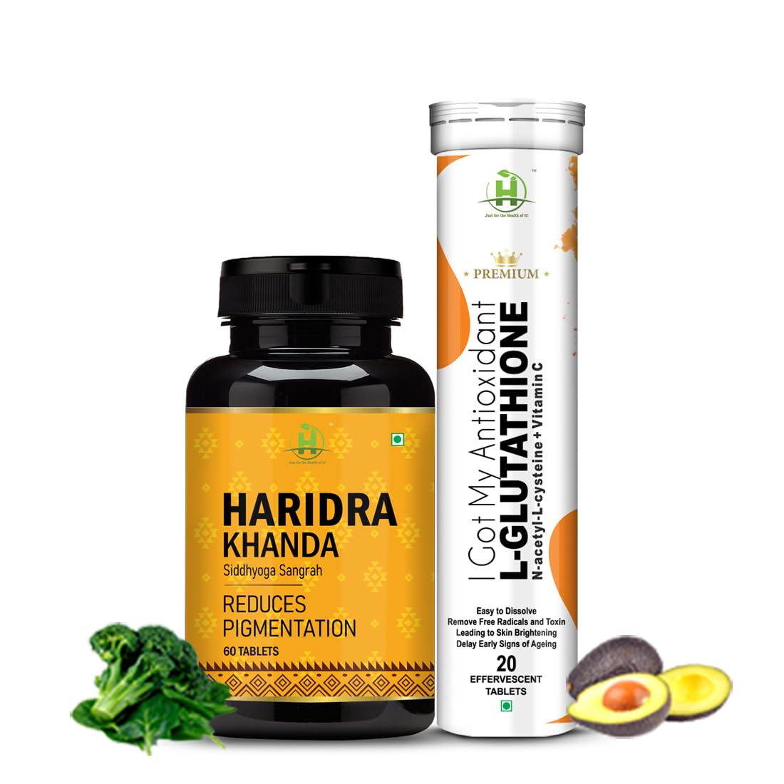 Healthy Nutrition - Just for the Health of it Haridra Khanda Anti Pigmentation 60-Tablet With L-Glutathione 600Mg With Vitamin C For Glowing Skin 20 Effervescent Tablets (Haridra Khanda+L-Glutathione) (B0CNPGZH1X) Amazon Price History, Amazon Price Tracker