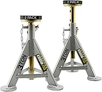 EquipmentSupplyCo 3 Ton Performance Jack Stands Pair - 6000 lb Capacity, Adjustable, Rubber Saddle, ASME Tested Safety