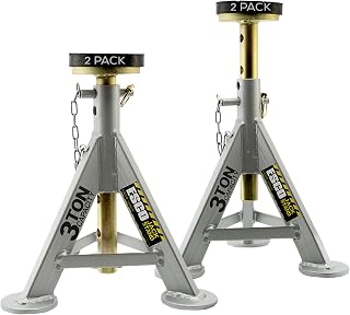 EquipmentSupplyCo 3 Ton Performance Jack Stands Pair - 6000 lb Capacity, Adjustable, Rubber Saddle, ASME Tested Safety