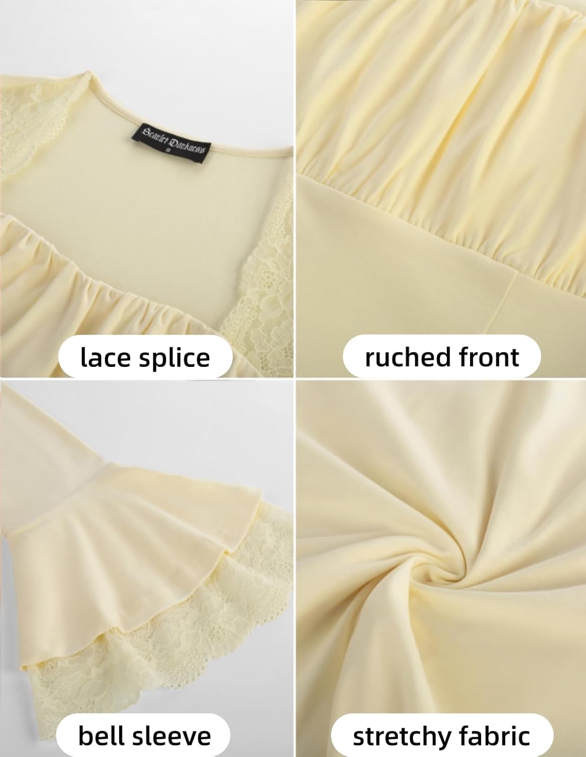 Scarlet Darkness Long Sleeve Tops for Women Square Neck Shirts Fitted Fall Blouse Goth Victorian Tees Going Out Clothes - Image 6