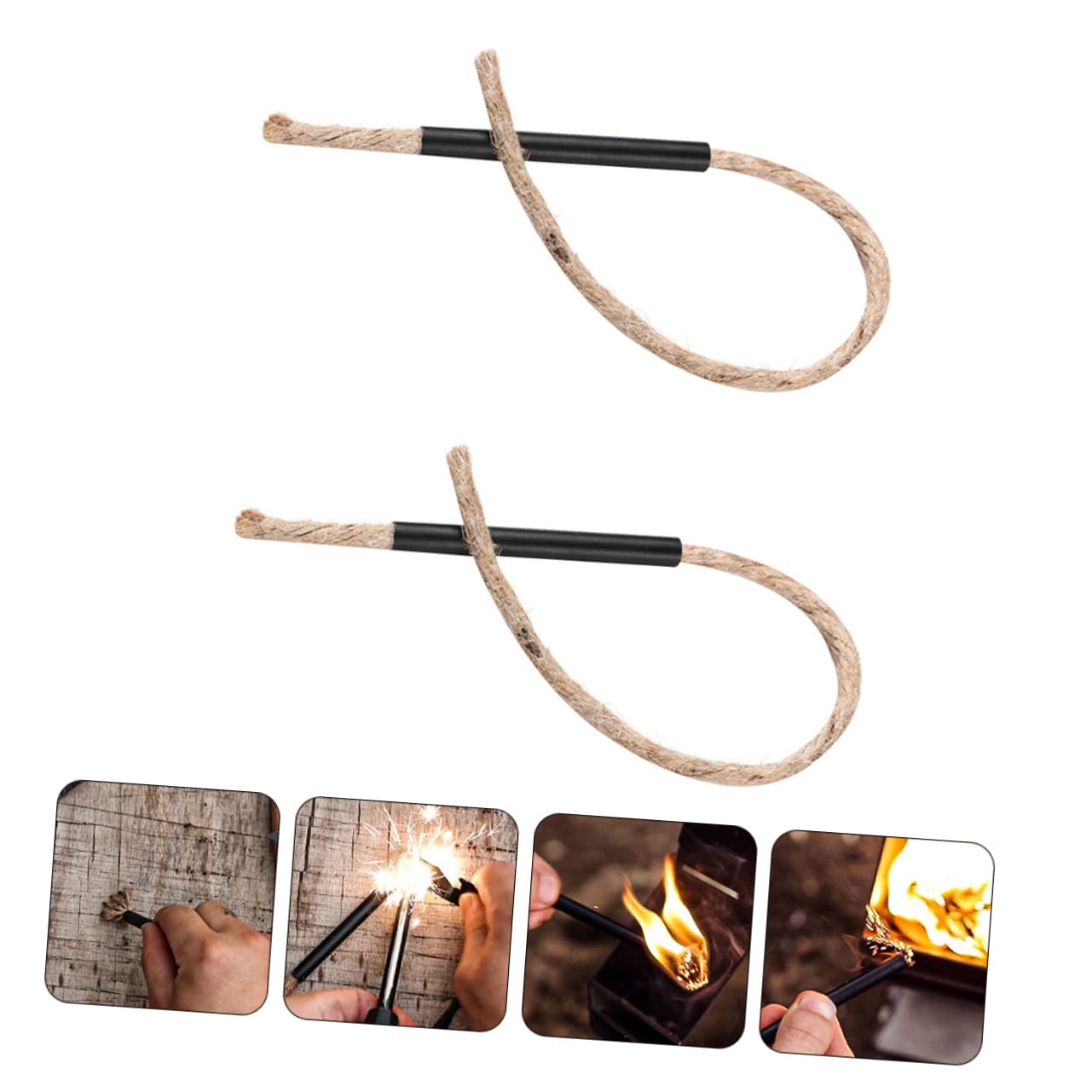 VANZACK 8 Sets Fire Starter Wick Ropes Windproof and Durable Fire Starter for Outdoor