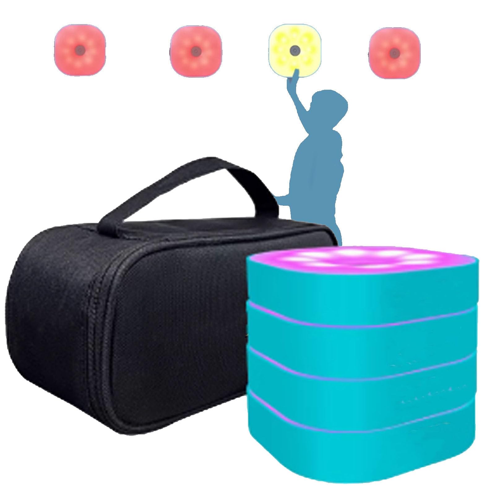 LjyAeono Sports Agility Light, Lasts 15 Hours, 10 cm Height Sensing Distance, Training Light with 4 Light Colors, 4 Modes, Improves Reaction Ability, Sports Agility 4lights