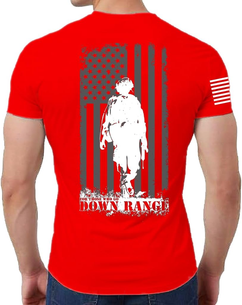 Soldier and Flag Patriotic Shirt for Men and Women - Military Gym Fitness Motivation - US Flag T-Shirt
