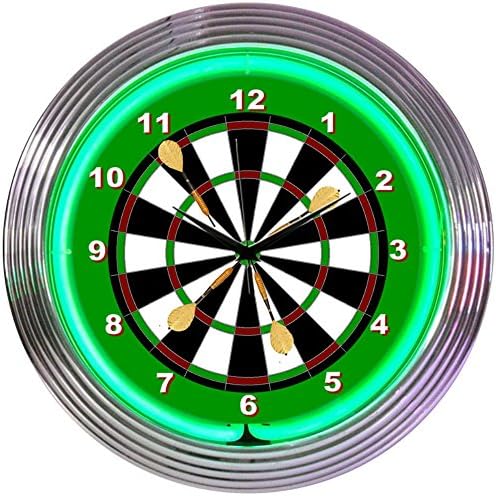 Neonetics Darts Neon Wall Clock, 15-Inch