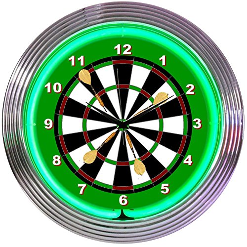Best On Edge Marketing Dart Board Neon Wall Clocks