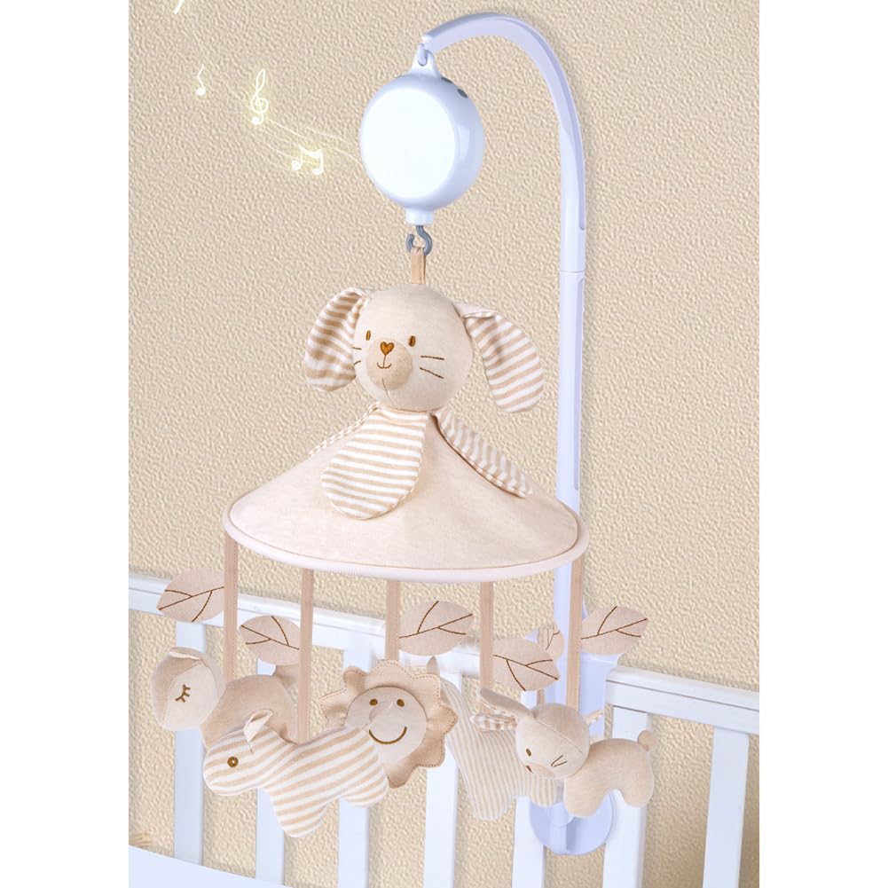 Mobile Lit Bébé, Cloches de Lit Musical Animaux, Mobile Bebe Musical, Mobile Berceau Bébé, Carillon éolien Bébé, Jouet Interactif Bébé, Décoration de Chambre de Enfant, Cadeau pour Bébé Fille Garçon
