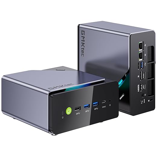 GMKtec K12 Gaming Mini PC Barebone with Ryzen 7 H 255 (Upgraded 8745HS,up to 4.9GHz), 3X M.2 2280 Storage Expansion, Oculink Port, Dual NIC 2.5G, Quad Display HDMI 2.1,DP1.4, USB4, No RAM/SSD/OS