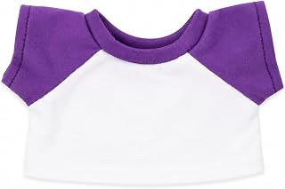 White & Purple T-Shirt Plush Stuffed Animal Outfit for 6-10 Inch Teddy Bear Doll Gift for Ḳids