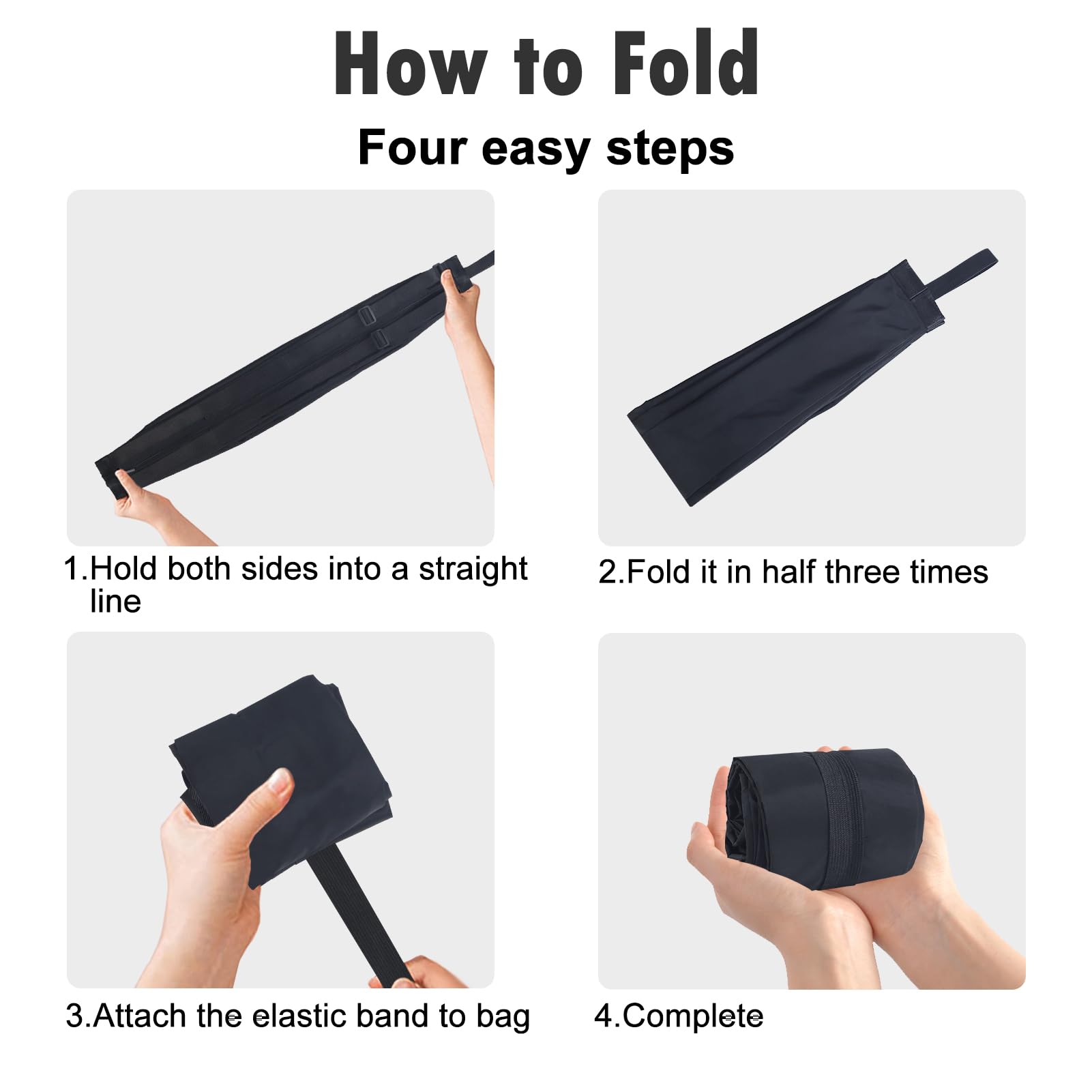Bolsa de lona grande para artículos esenciales de viaje, bolsas de comestibles reutilizables, plegable, bolsa de viaje portátil, mochila de gimnasio de compras, 35L, Negro clásico, Grande 7