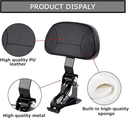 Miniatura 4 de Respaldo ajustable para jinete, respaldo plegable psler para Touring CVO Road Glide Road King Electra Glide Street Glide FLHR FLTRX FLHX FLHT