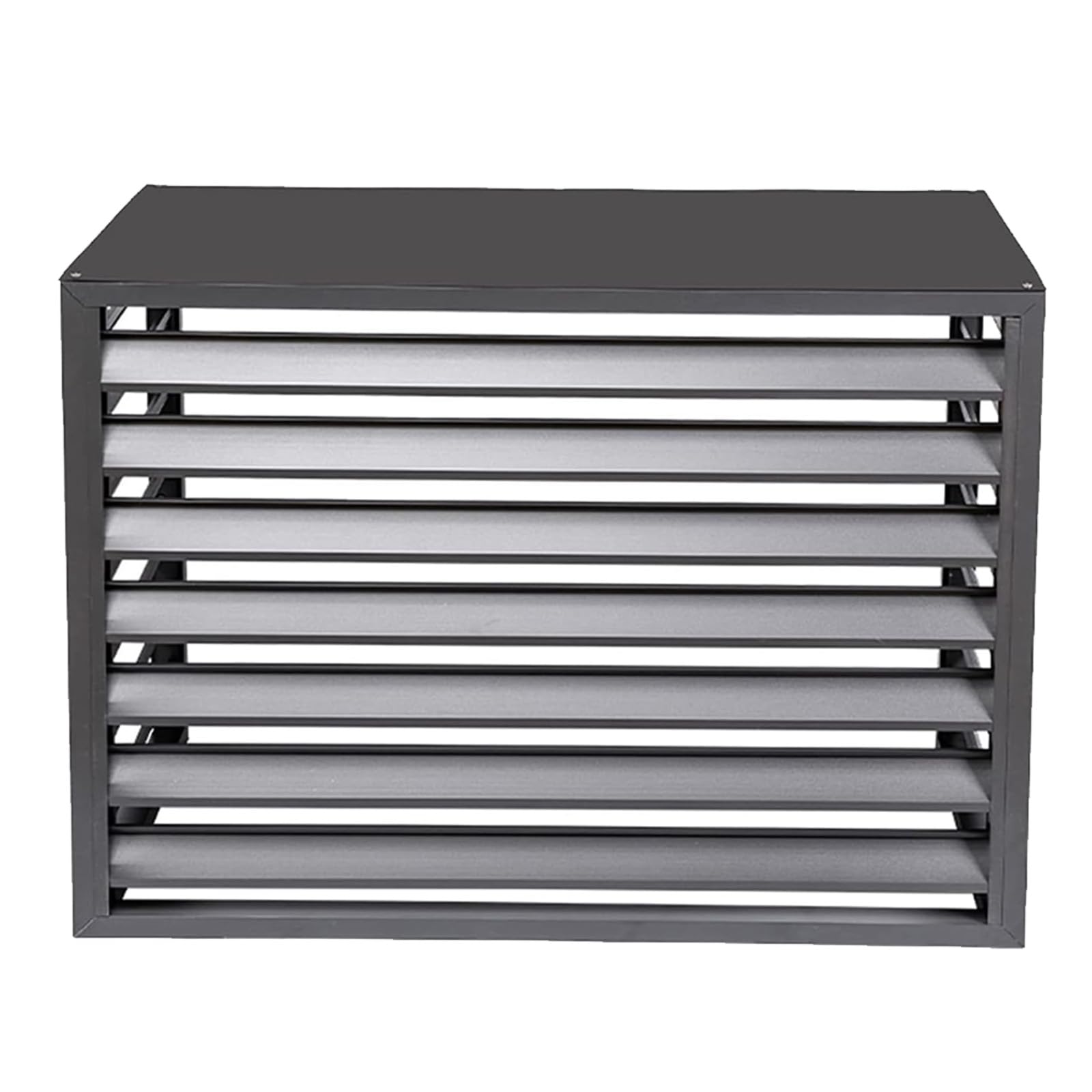 QYMYOZ Sturdy Aluminum Air Conditioner Cover for Outdoor Units - All Weather Protective Fence Screen & Pool Equipment Barrier, Grey, Durable Privacy Solution