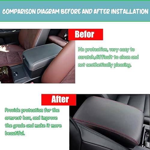 Miniatura 10 de Funda de cuero para consola central, almohadilla para reposabrazos, accesorios para mantener tu reposabrazos en una sensación más cómoda (costuras