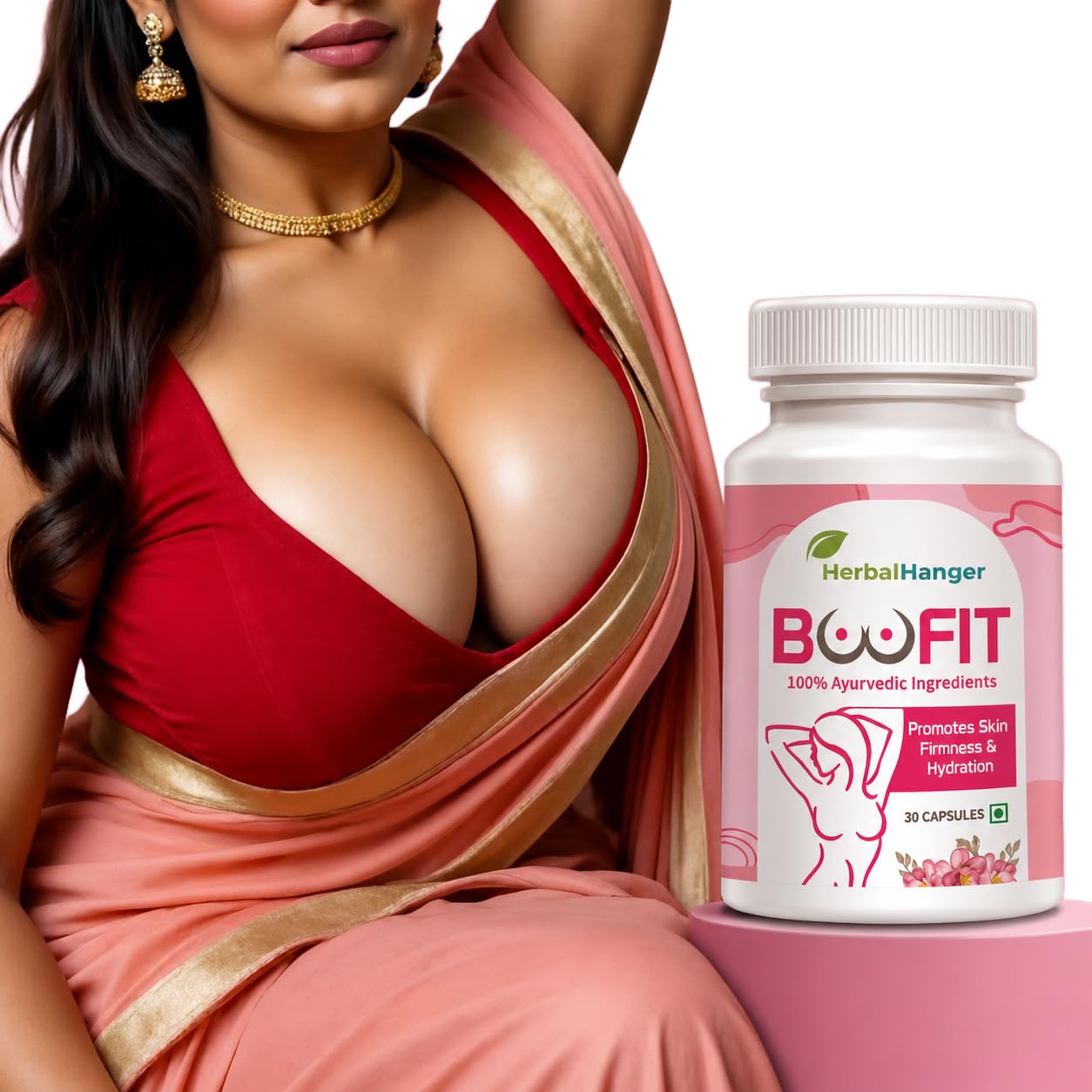BooFit B"reast Support Capsules, 30 Capsules, Ashwagandha, Shatavari, Safed Musli, Maca Root, Saw Palmetto Berry for Women Health-image-0
