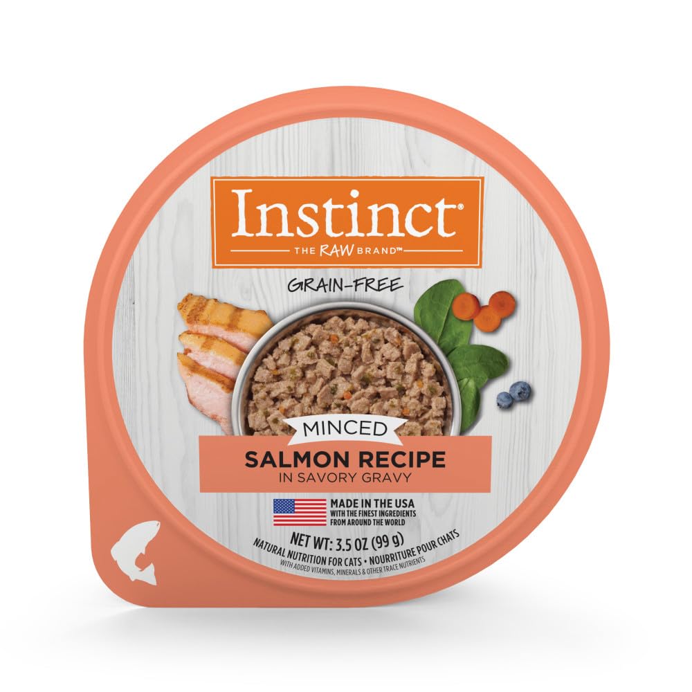 Original Minced Natural Wet Cat Food, Grain Free Recipe - Real Salmon, 3.5 oz. Cups (Pack of 12)