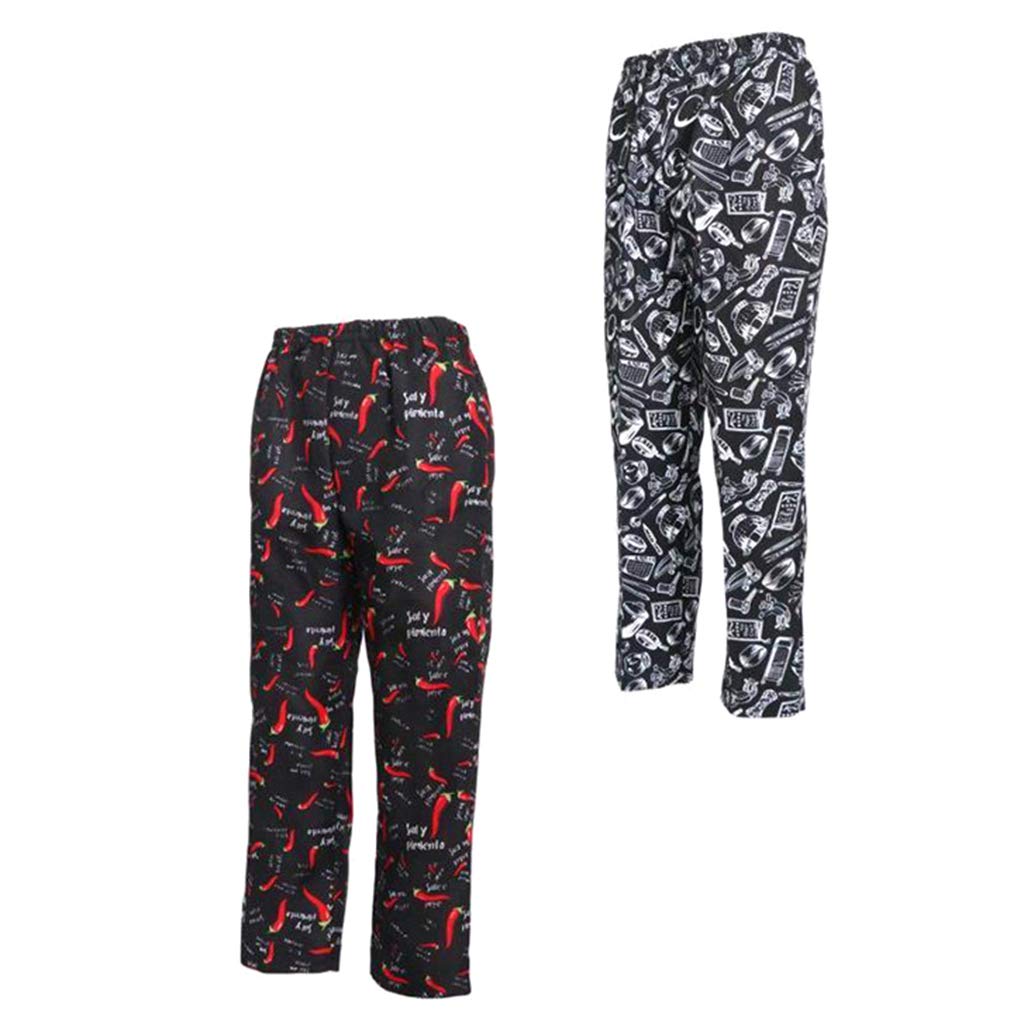 Kesoto Chef Professional Trousers Print / Work Trousers / Chef's Trousers / Set of 2