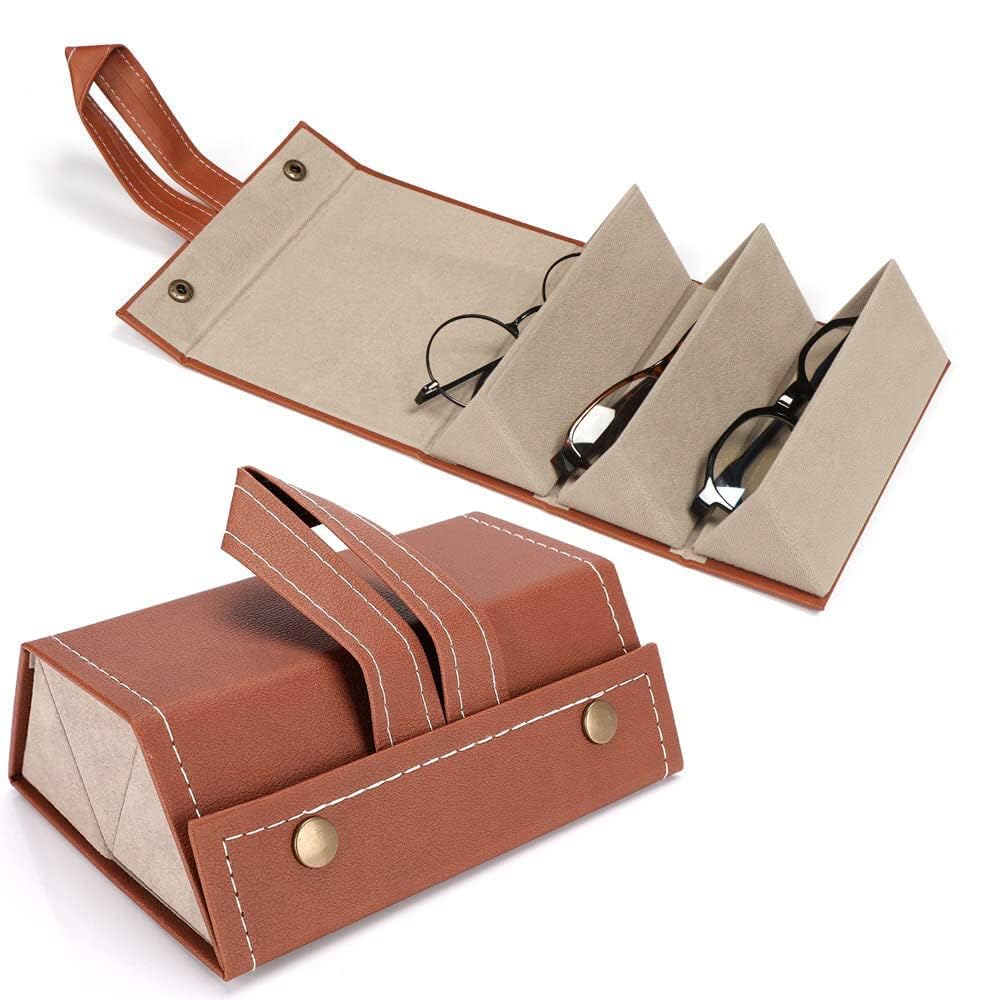 ELEXIQ Sunglasses Case Portable Sunglasses Organizer Travel Eyeglasses Holder Storage for Women Men (GLASSES ORGANIZER 3 LAYER)-image-41