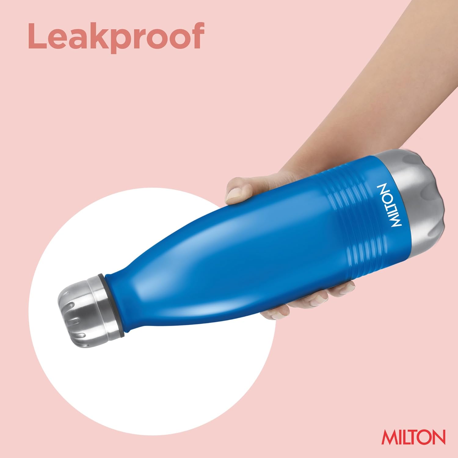 Milton Duo DLX 1000 Thermosteel Water Bottle 1 LTR, 24 Hr Hot and Cold I Leak Proof Lid, ISI Certified I Vacuum Insulated I for Office, Gym, School I Matt Blue