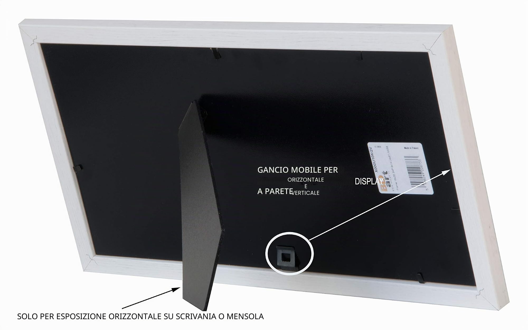 BD ART 18 x 35 cm Cornice multipla per 3 foto 10 x 15 cm, Bianco