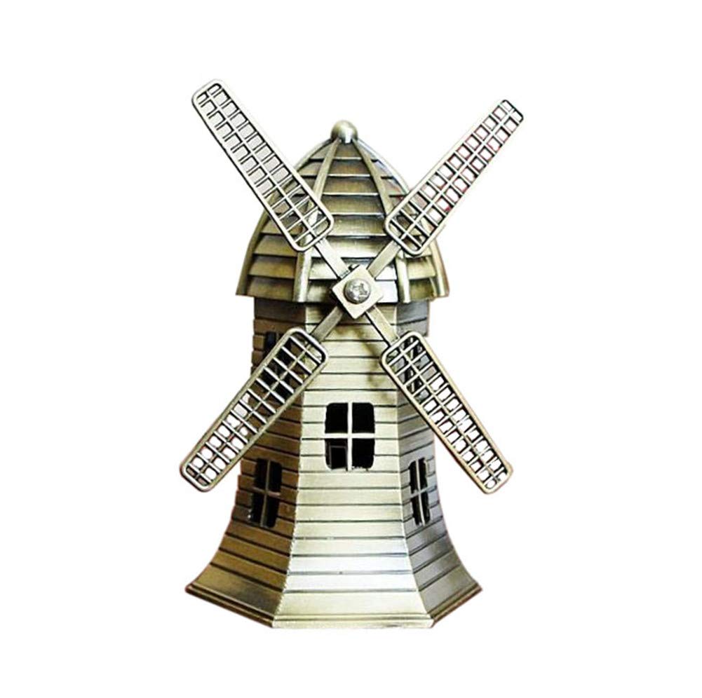 PARATOS Netherlandish Windmills Model Bronze Metal Statue Collectible Figurine for Personalized Gifts Bedroom Home Décor Desktop Decoration Souvenir