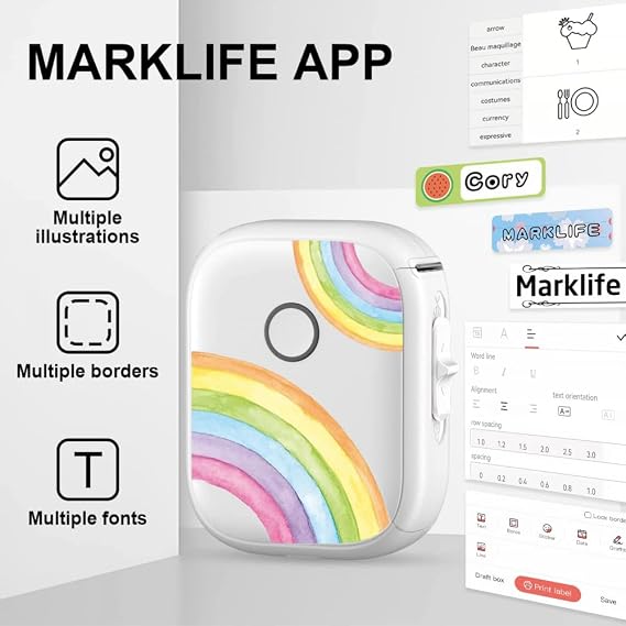 Label Maker-Portable Sticker Labelmaker Machine with Tape-P12 Labeler Printer with Different Fonts for Labeling for Organization Lable