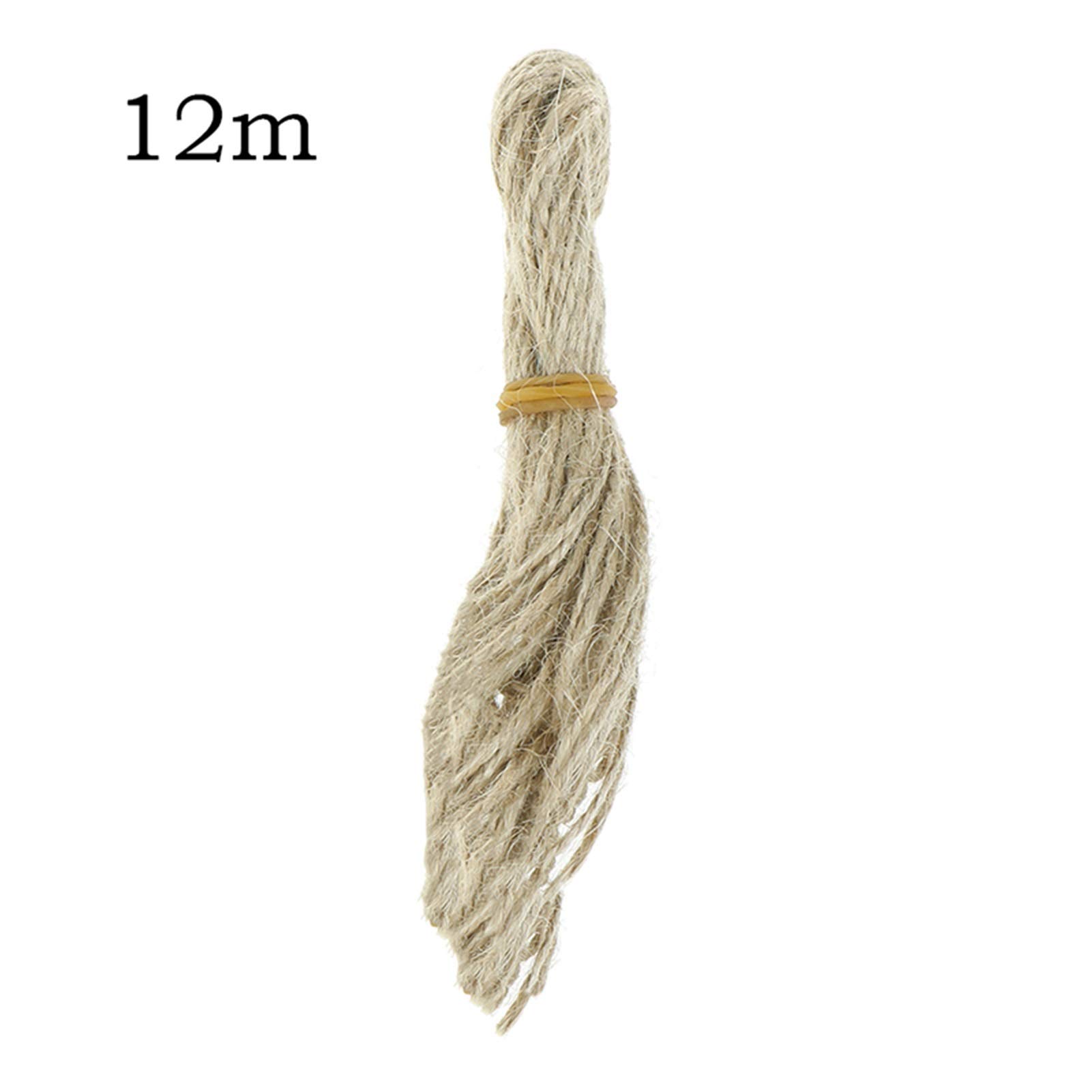 Zkenshan-Natural Jute Twine Hemp Rope Party Wedding Gift 1m/5m/10m, Wrapping Cord Thread DIY Scrapbooking Florists Decor Jute Twine Burlap String, Natural Jute Fiber (Color : P12)