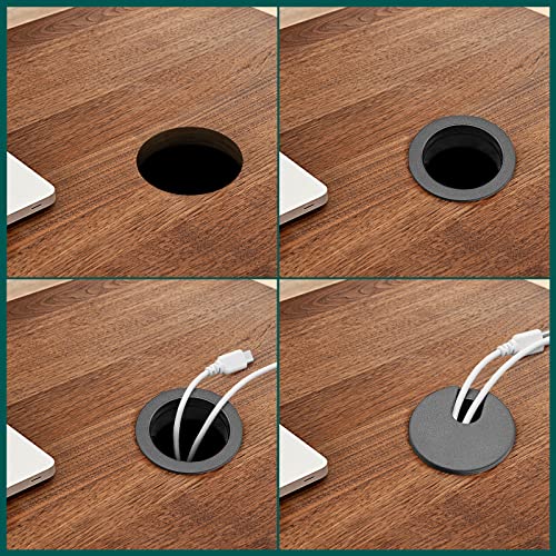 Litoexpe 2 Pcs Black Desk Cord Grommet 1-3/4 Inch