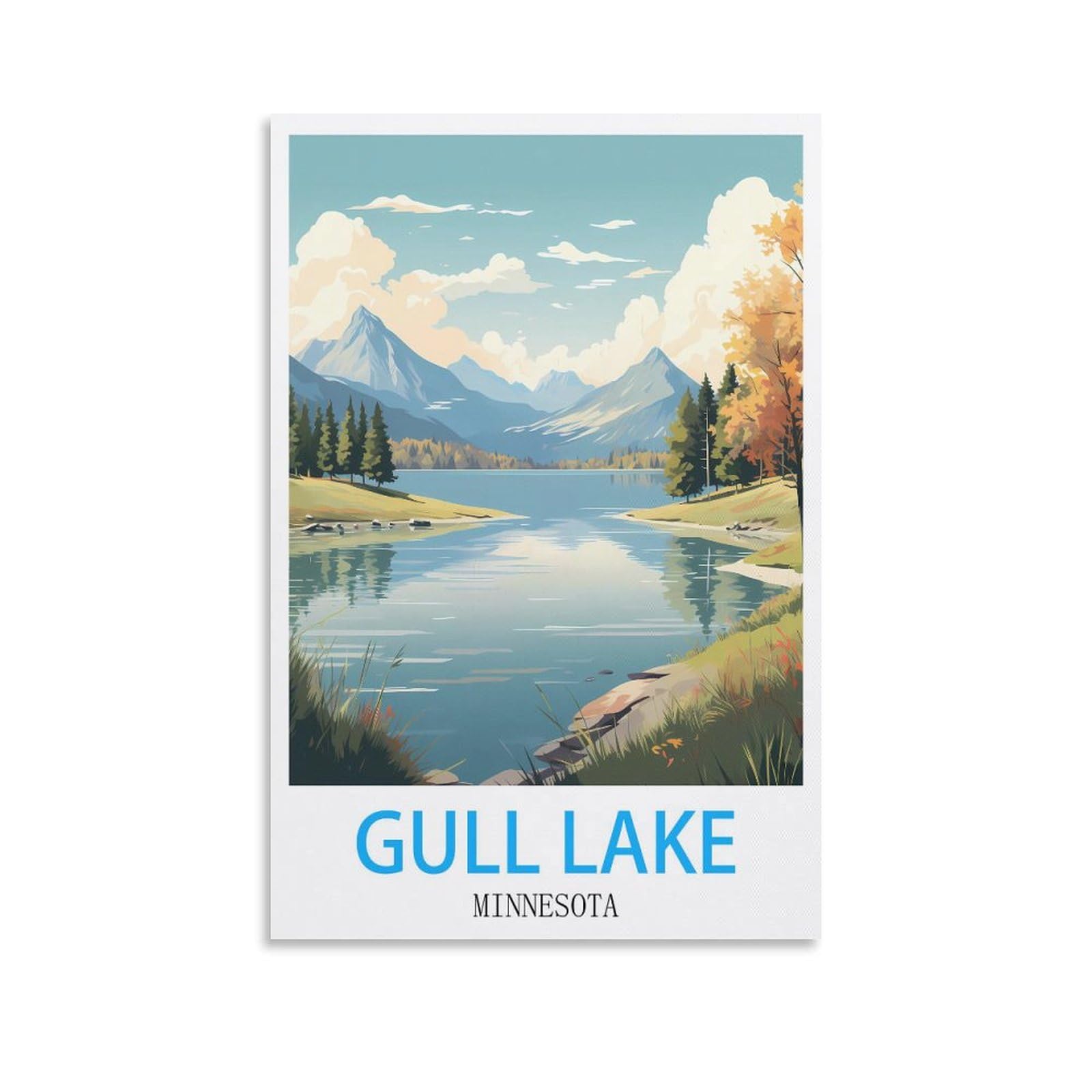 Vintage Metal Tin Sign Funny Retro,Gull Lake Minnesotas,Decoration for Home Wall Art Kitchen Bar Pub Room Farm Garage Vintage Retro Poster Plaque 15x30cm
