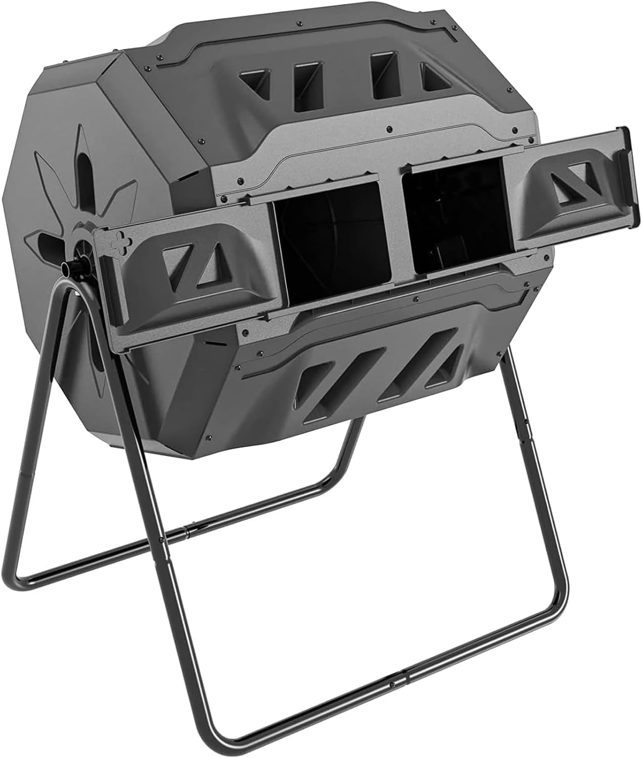 SQUEEZE master 160L Dual Chamber Tumbling Compost Bin – Heavy Duty Rotating Garden Composter, Faster Composting with Better Air Circulation, Rotatable Compost Tumbler for Garden