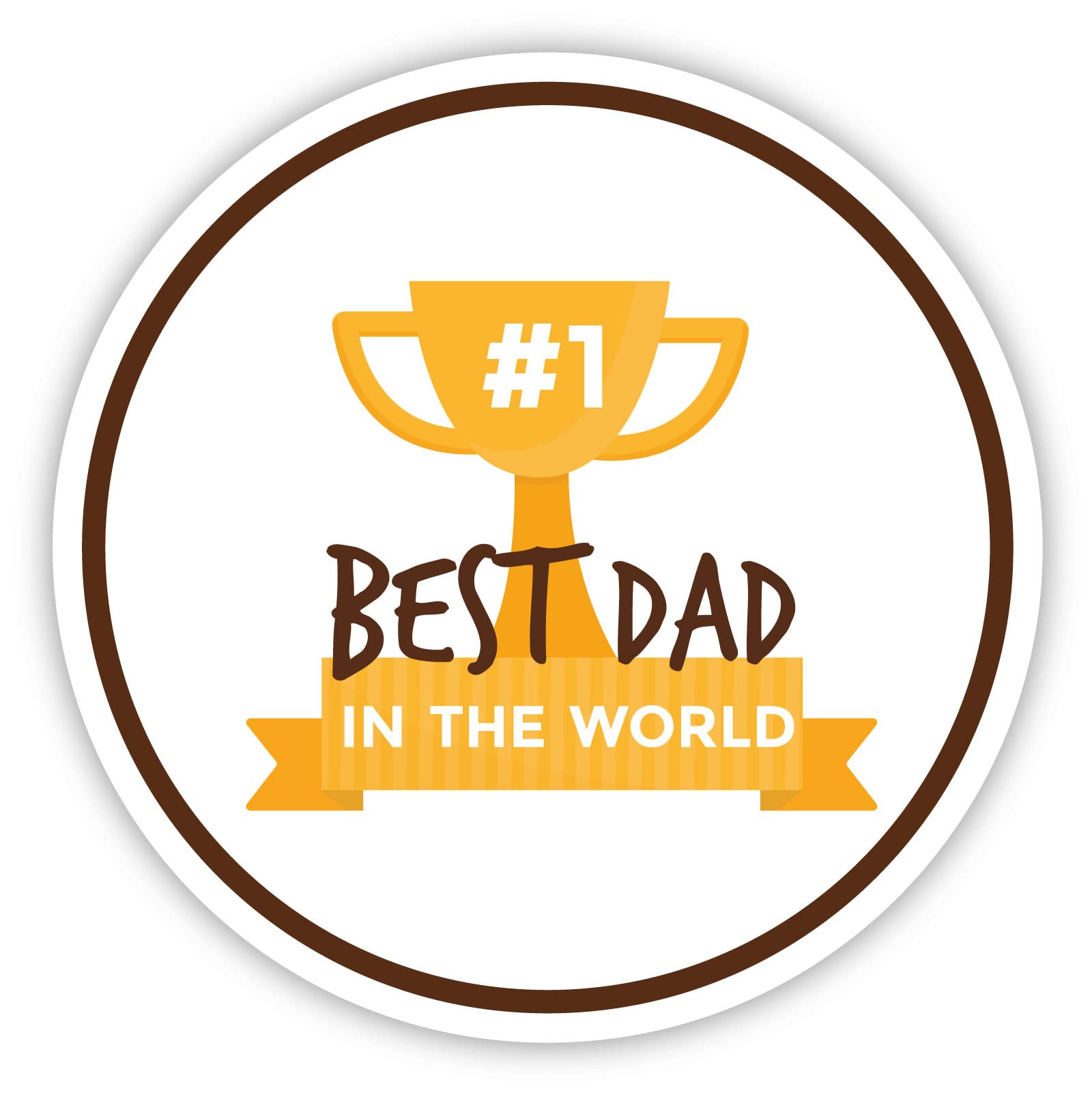 stika.co Best Dad self-Adhesive Vinyl Sticker, Father's Day Gift Stickers (L - 200 x 200 mm)