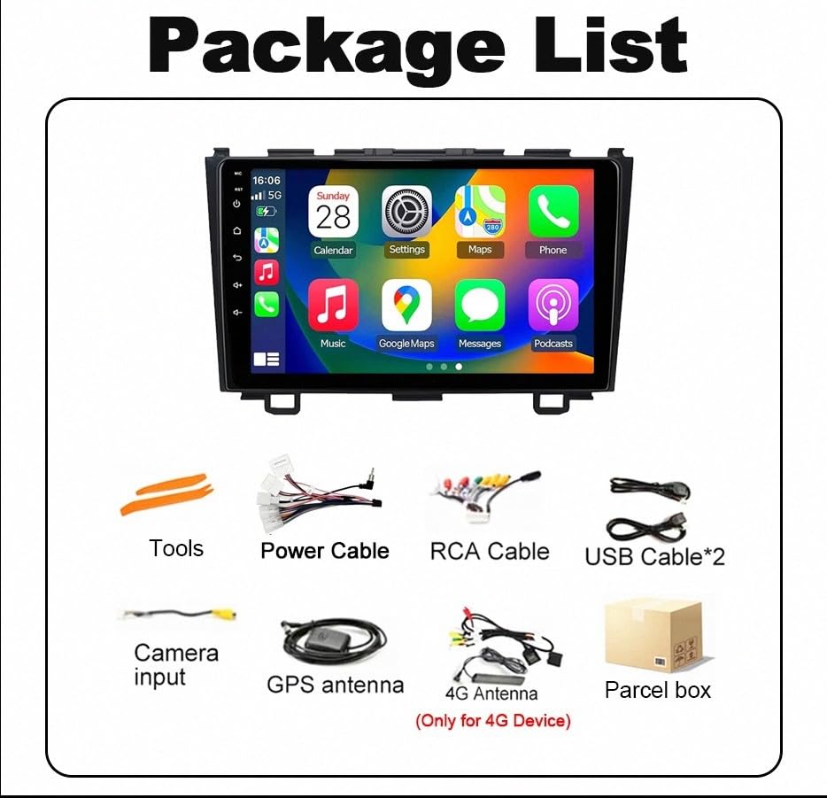 Android Auto Honda CRV 2007-2011 con reproductor multimedia 2G+32G 6