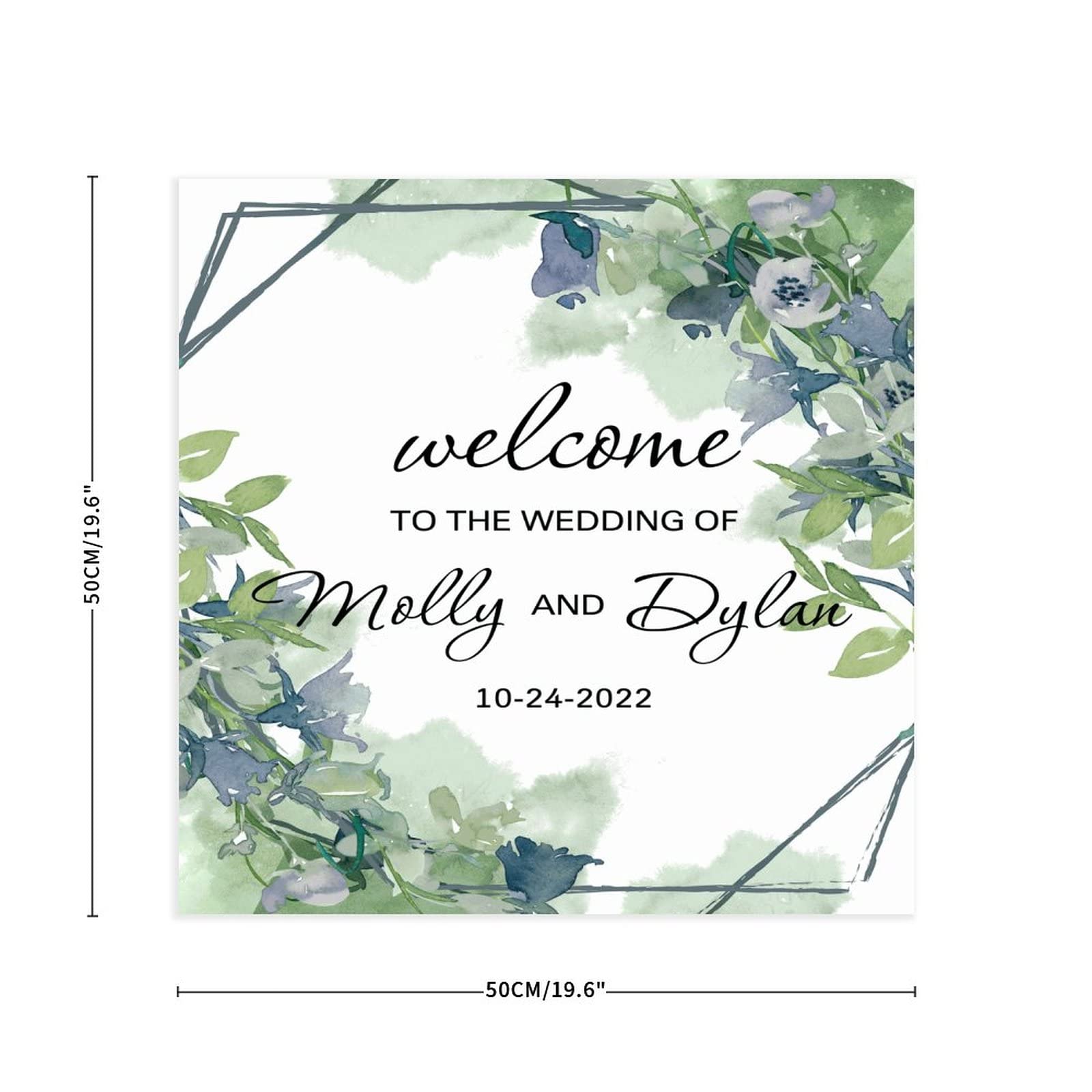 Hochzeitsschild aus Holz mit Aufschrift "Welcome to The Wedding of Sign", vertikales Holzschild für Hochzeit, 50,8 x 50,8 cm